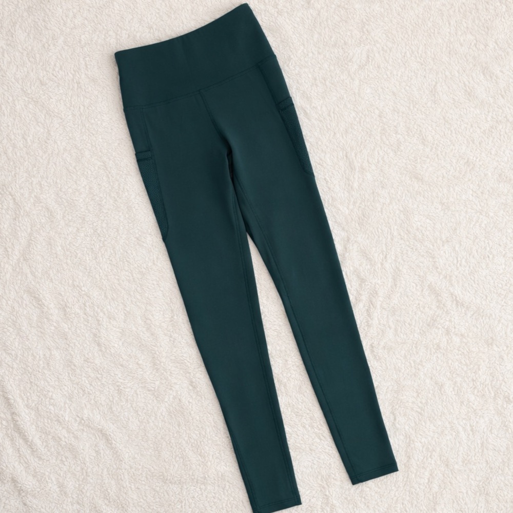 Pineapple Clothing greenish blue Leggings w/ Mesh Side Pockets – Women’s S